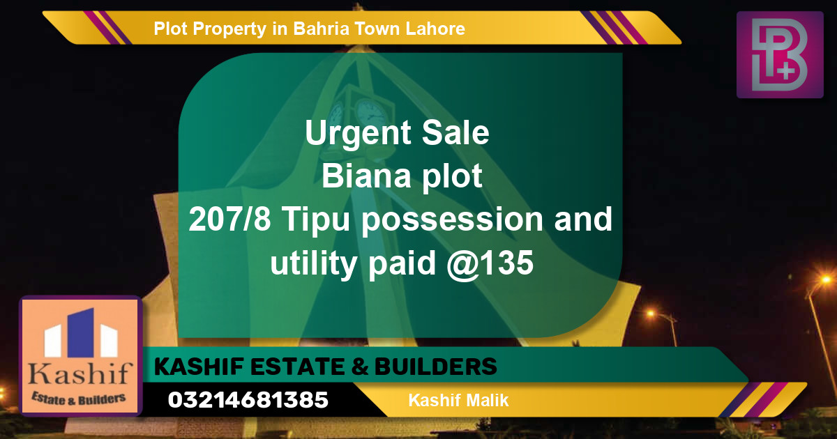 Residential Plot for Sale in Bahria Town, Lahore - (BP-50584)