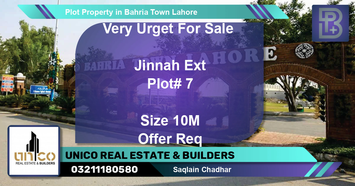 Residential Plot for Sale in Bahria Town, Lahore - (BP-50594)