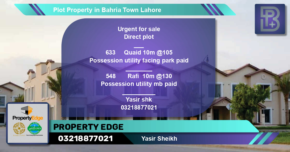 Residential Plot for Sale in Bahria Town, Lahore - (BP-50604)