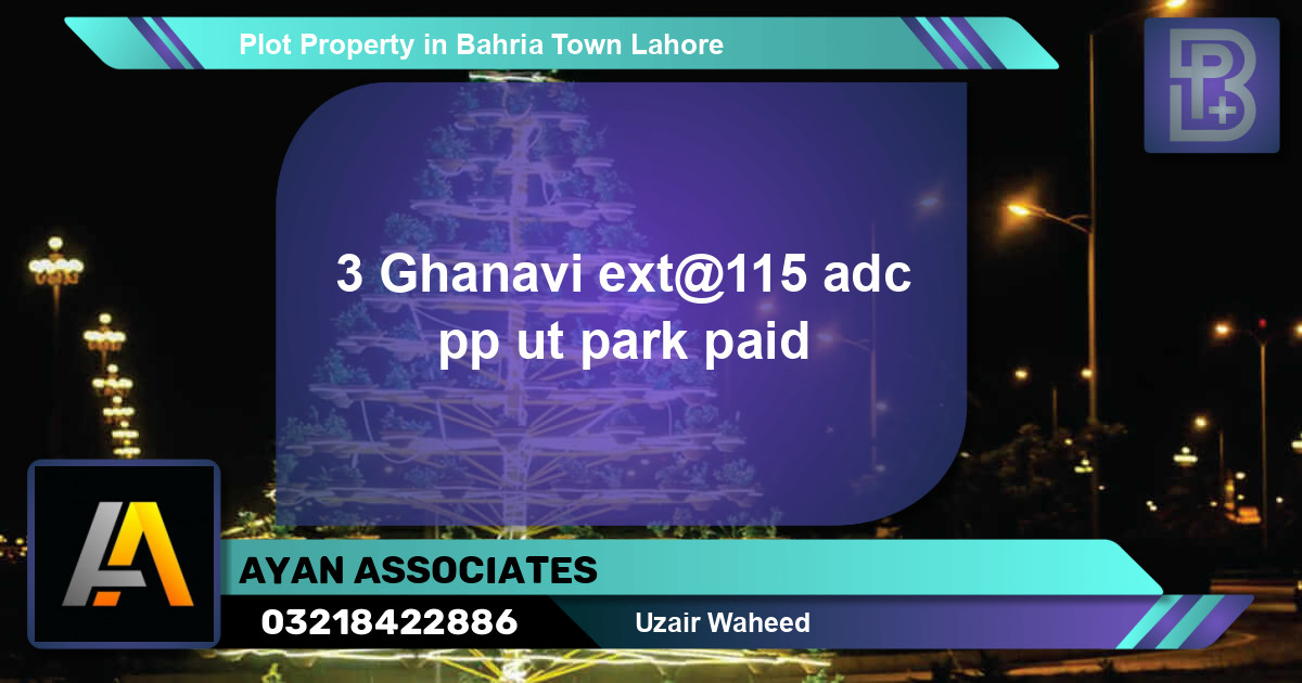 Residential Plot for Sale in Bahria Town, Lahore - (BP-50606)
