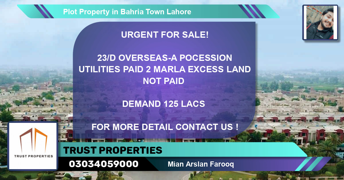 Residential Plot for Sale in Bahria Town, Lahore - (BP-50612)