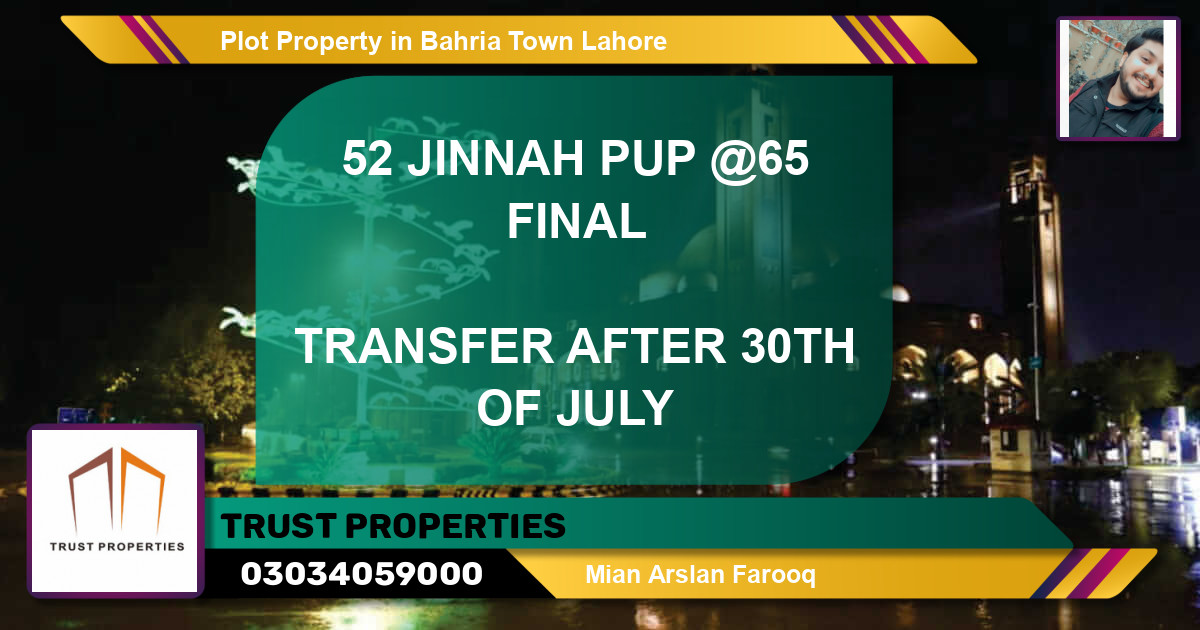 Residential Plot for Sale in Bahria Town, Lahore - (BP-50617)