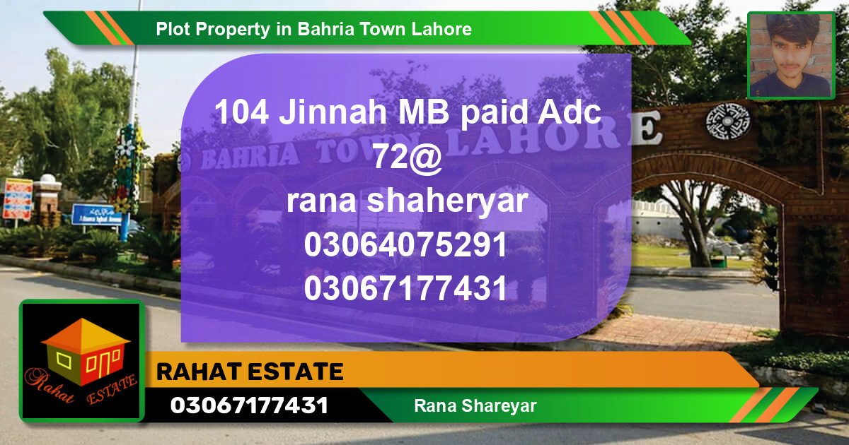Residential Plot for Sale in Bahria Town, Lahore - (BP-50658)