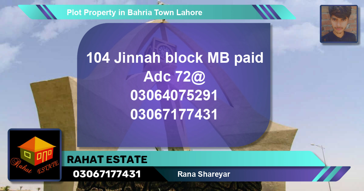 Residential Plot for Sale in Bahria Town, Lahore - (BP-50662)