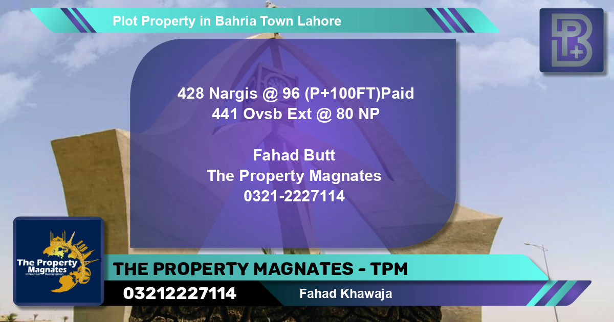Residential Plot for Sale in Bahria Town, Lahore - (BP-50667)