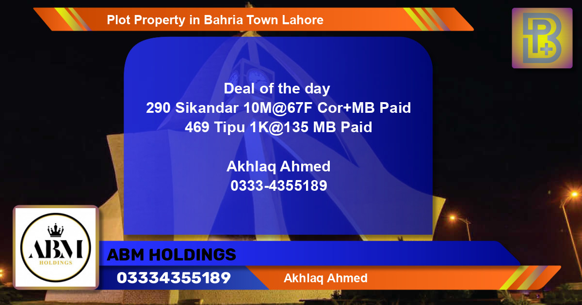 Residential Plot for Sale in Bahria Town, Lahore - (BP-50718)