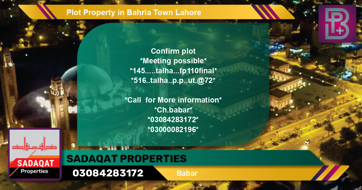 Residential Plot for Sale in Bahria Town, Lahore - (BP-50787)