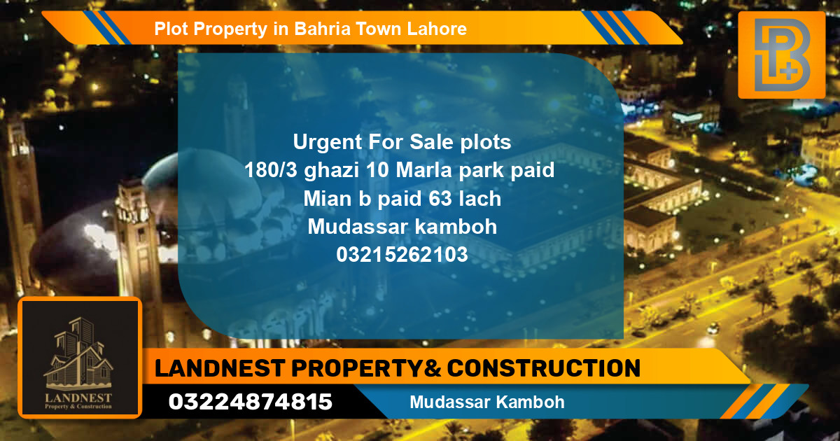 Residential Plot for Sale in Bahria Town, Lahore - (BP-50824)