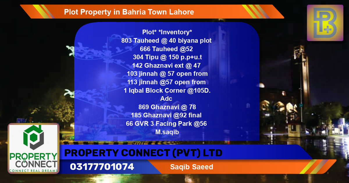 Residential Plot for Sale in Bahria Town, Lahore - (BP-50837)