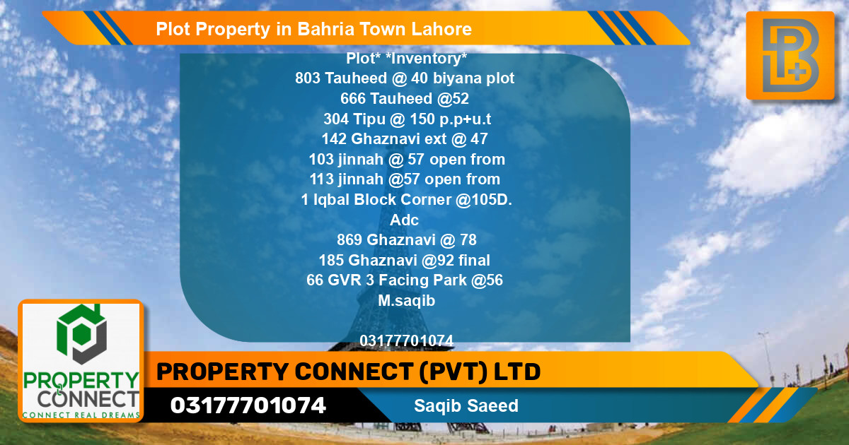 Residential Plot for Sale in Bahria Town, Lahore - (BP-50838)