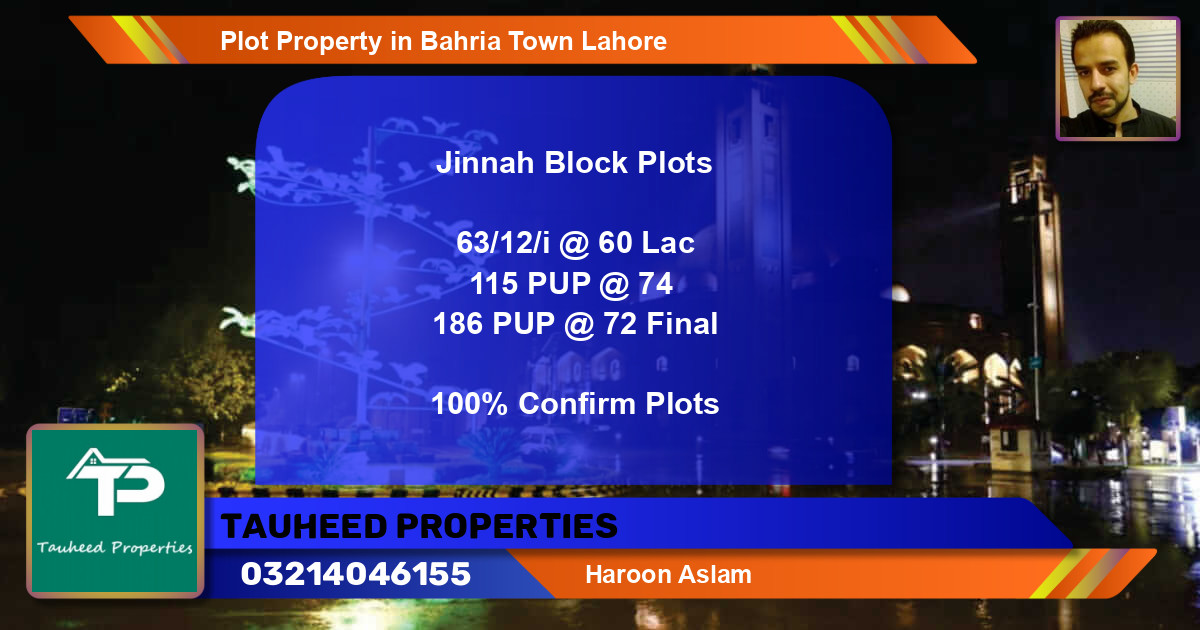 Residential Plot for Sale in Bahria Town, Lahore - (BP-50858)