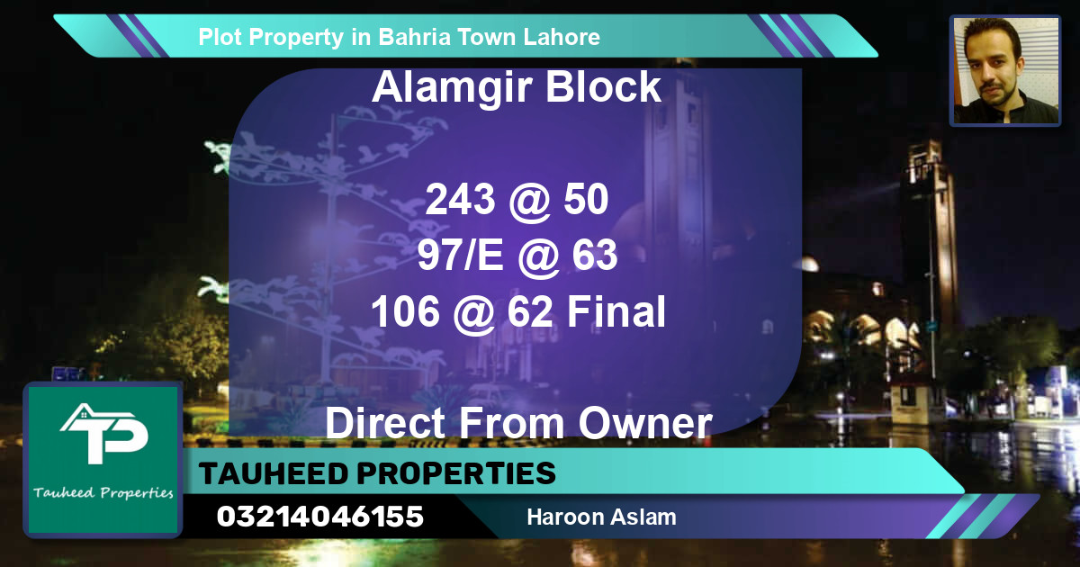 Residential Plot for Sale in Bahria Town, Lahore - (BP-50859)