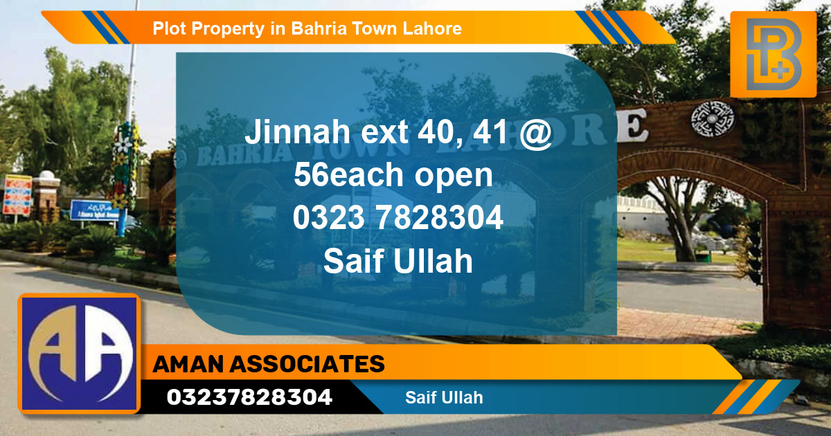 Residential Plot for Sale in Bahria Town, Lahore - (BP-50862)