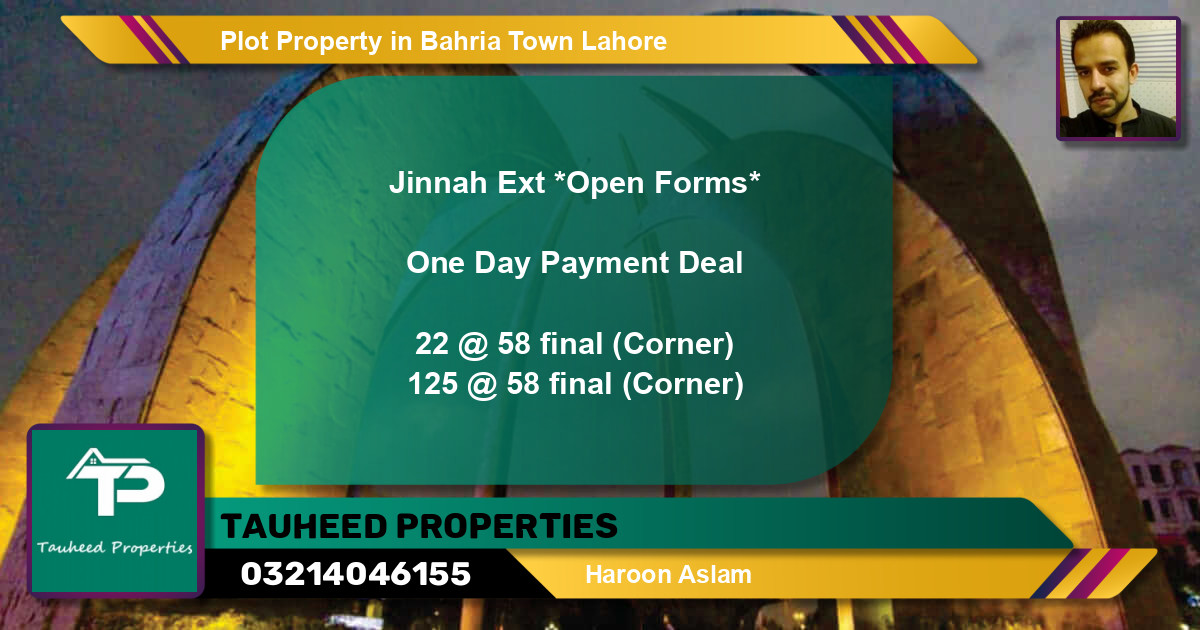 Residential Plot for Sale in Bahria Town, Lahore - (BP-50869)