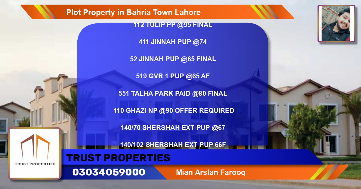 Residential Plot for Sale in Bahria Town, Lahore - (BP-50885)