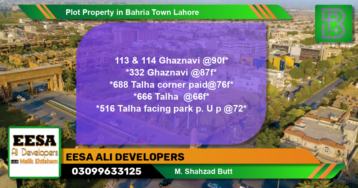 Residential Plot for Sale in Bahria Town, Lahore - (BP-50894)