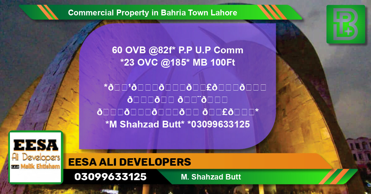 Commercial Property for Sale in Bahria Town, Lahore - (BP-50902)