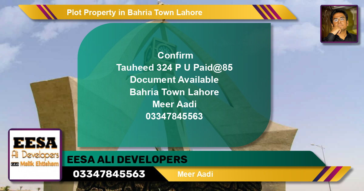 Residential Plot for Sale in Bahria Town, Lahore - (BP-50904)