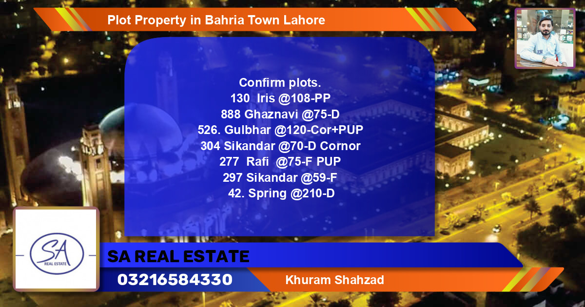 Residential Plot for Sale in Bahria Town, Lahore - (BP-50913)