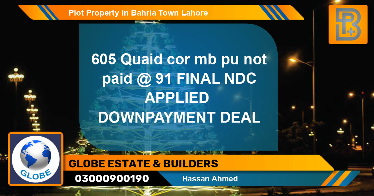 Residential Plot for Sale in Bahria Town, Lahore - (BP-50947)