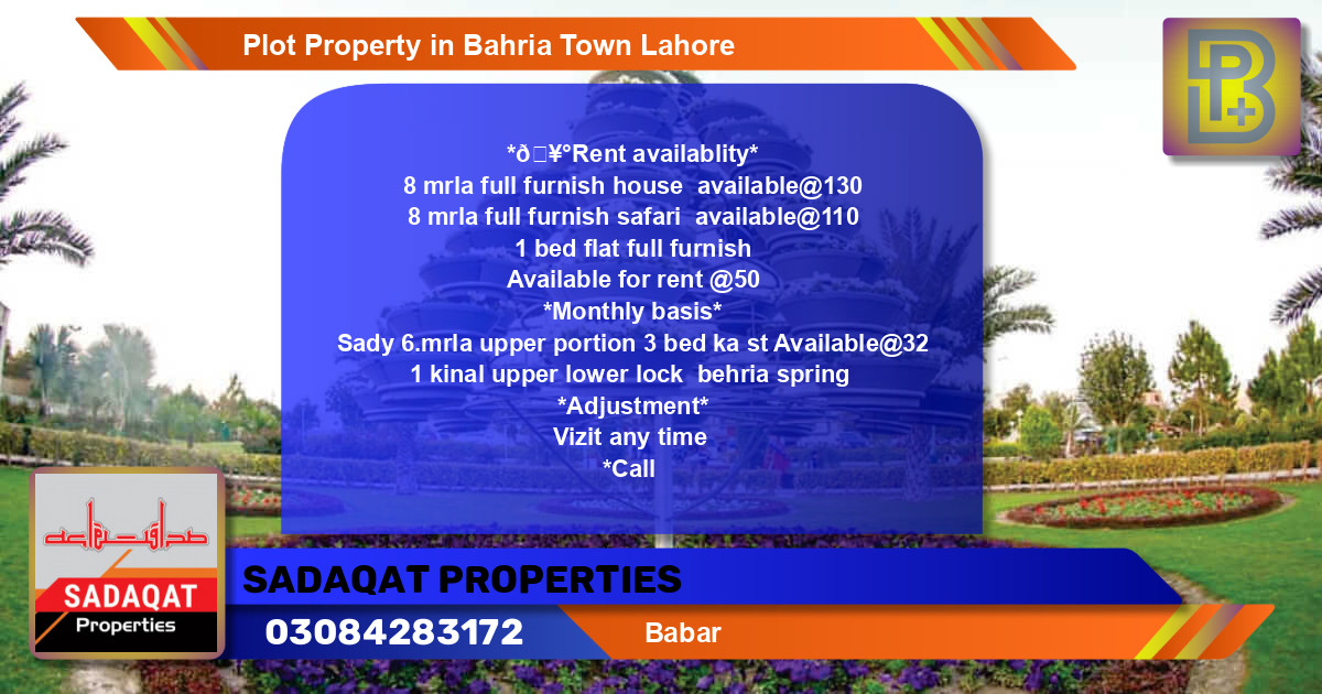 Residential Plot for Sale in Bahria Town, Lahore - (BP-50971)