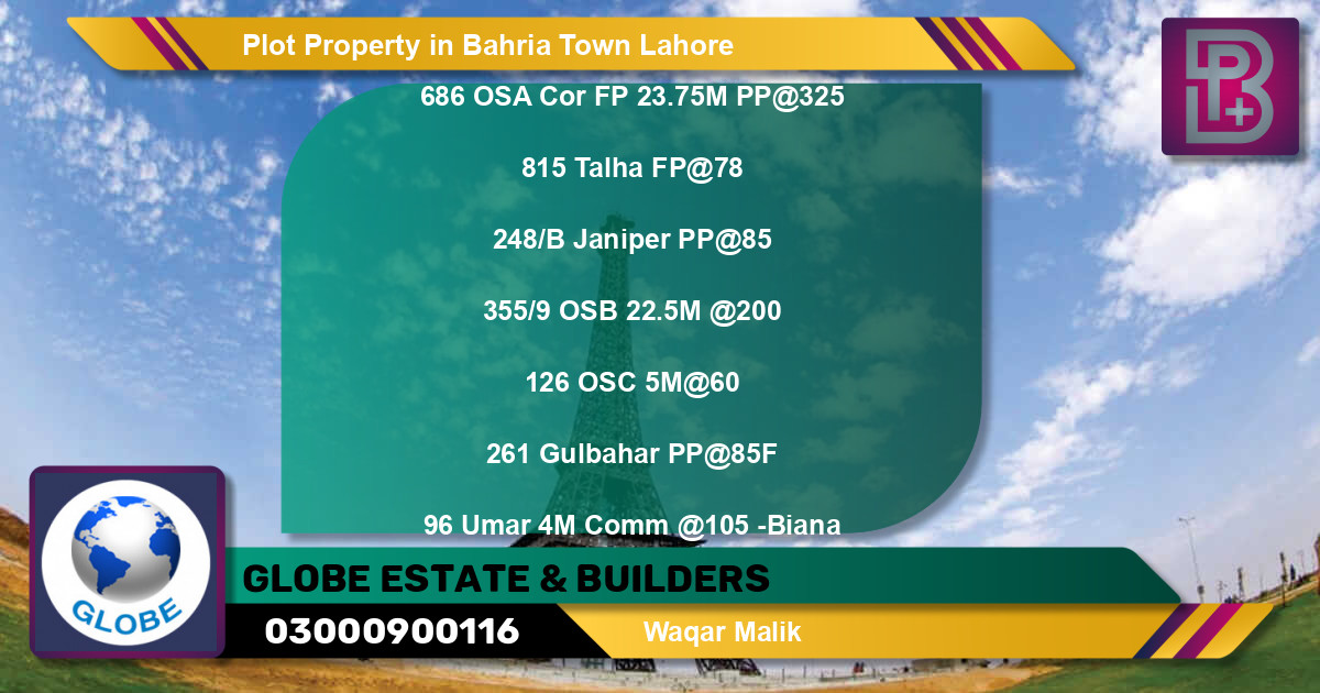 Residential Plot for Sale in Bahria Town, Lahore - (BP-51002)