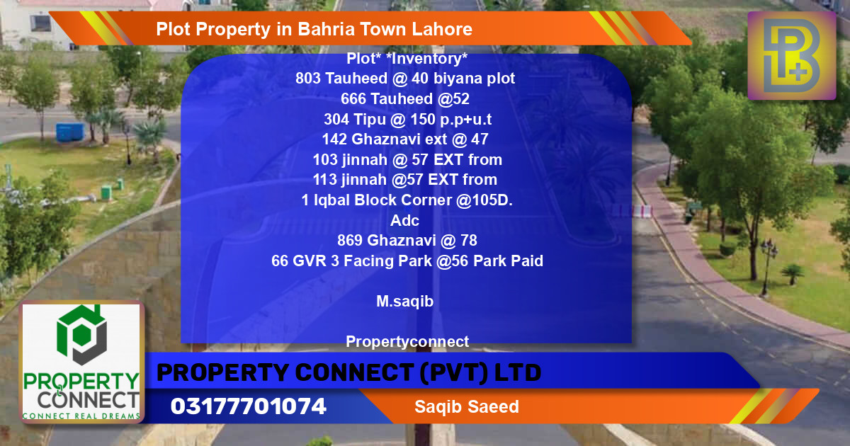 Residential Plot for Sale in Bahria Town, Lahore - (BP-51043)