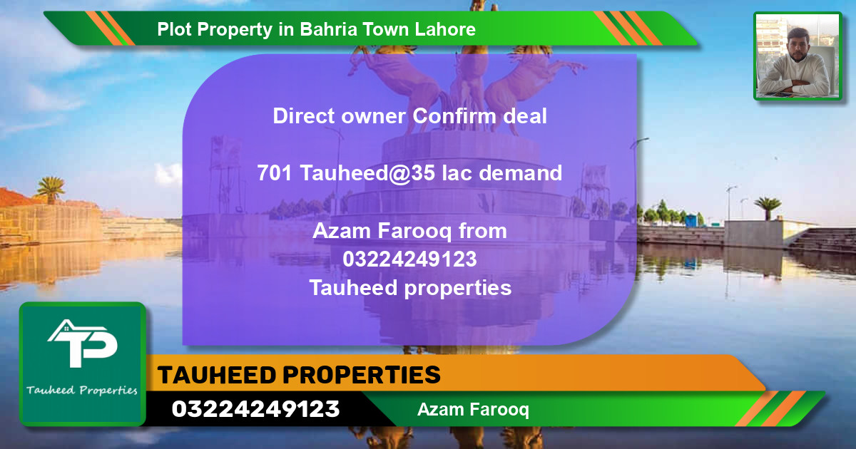 Residential Plot for Sale in Bahria Town, Lahore - (BP-51050)