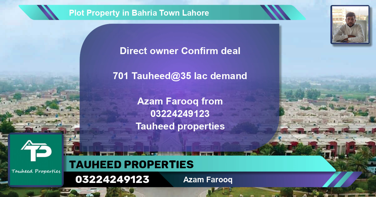 Residential Plot for Sale in Bahria Town, Lahore - (BP-51051)