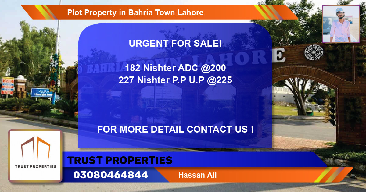 Residential Plot for Sale in Bahria Town, Lahore - (BP-51055)