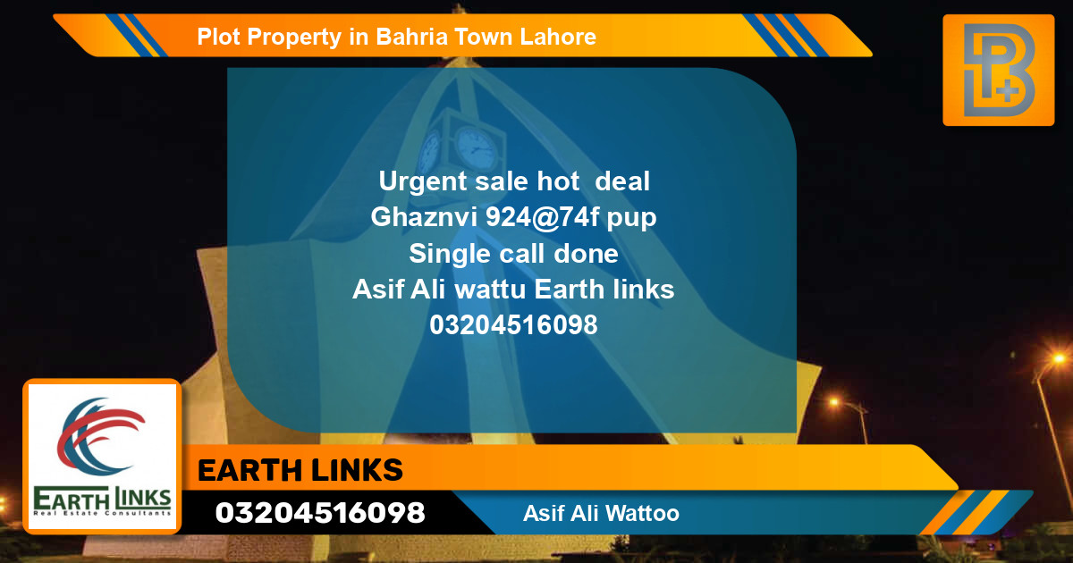Residential Plot for Sale in Bahria Town, Lahore - (BP-51066)