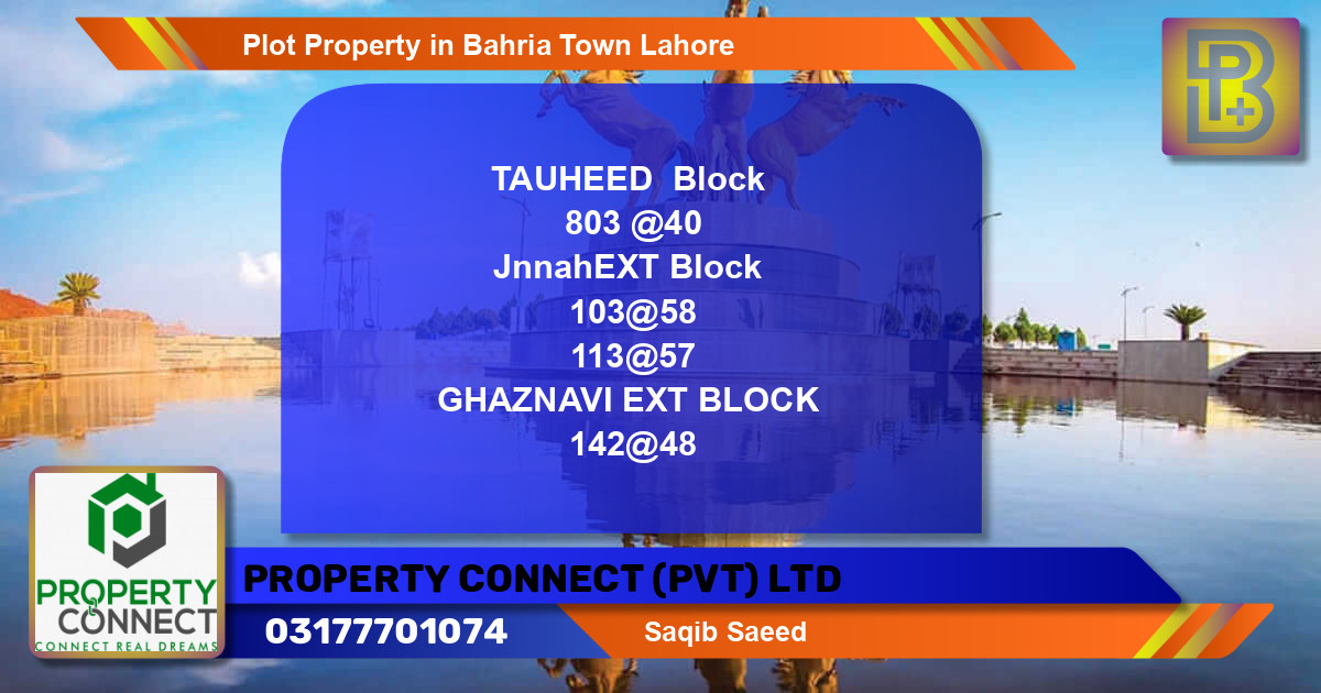 Residential Plot for Sale in Bahria Town, Lahore - (BP-51076)