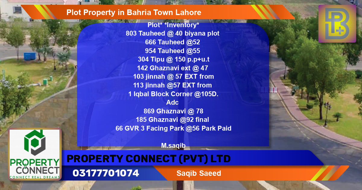 Residential Plot for Sale in Bahria Town, Lahore - (BP-51112)