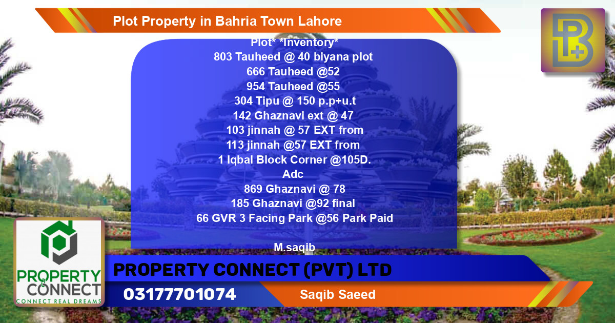 Residential Plot for Sale in Bahria Town, Lahore - (BP-51115)