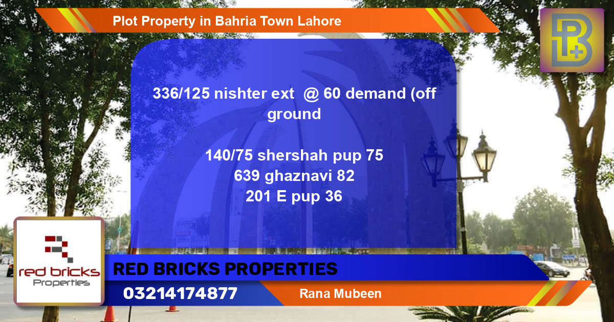 Residential Plot for Sale in Bahria Town, Lahore - (BP-51137)