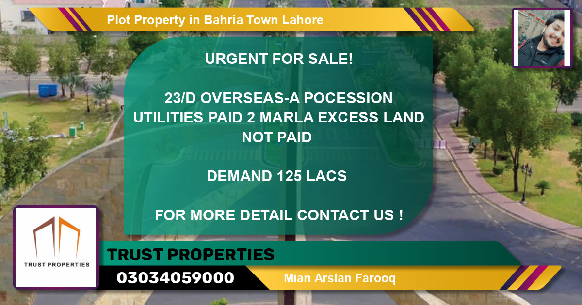 Residential Plot for Sale in Bahria Town, Lahore - (BP-51142)