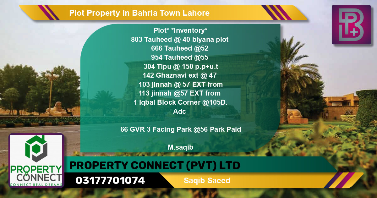 Residential Plot for Sale in Bahria Town, Lahore - (BP-51143)