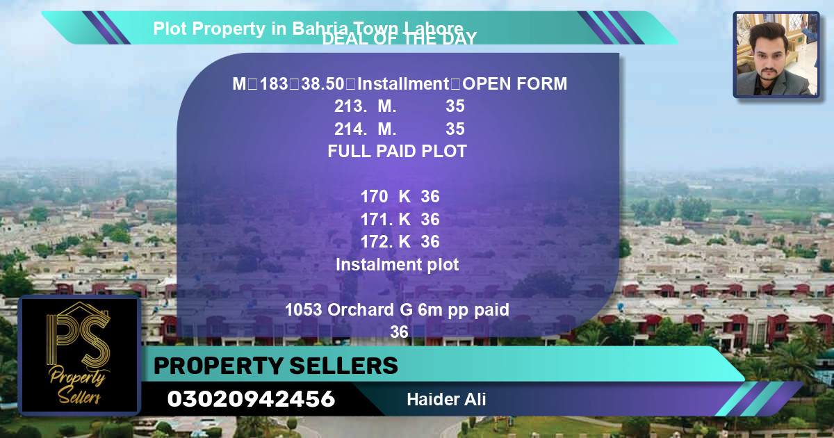 Residential Plot for Sale in Bahria Town, Lahore - (BP-51149)