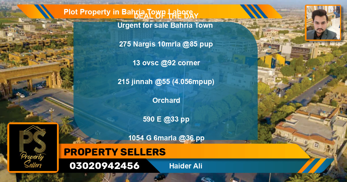 Residential Plot for Sale in Bahria Town, Lahore - (BP-51153)