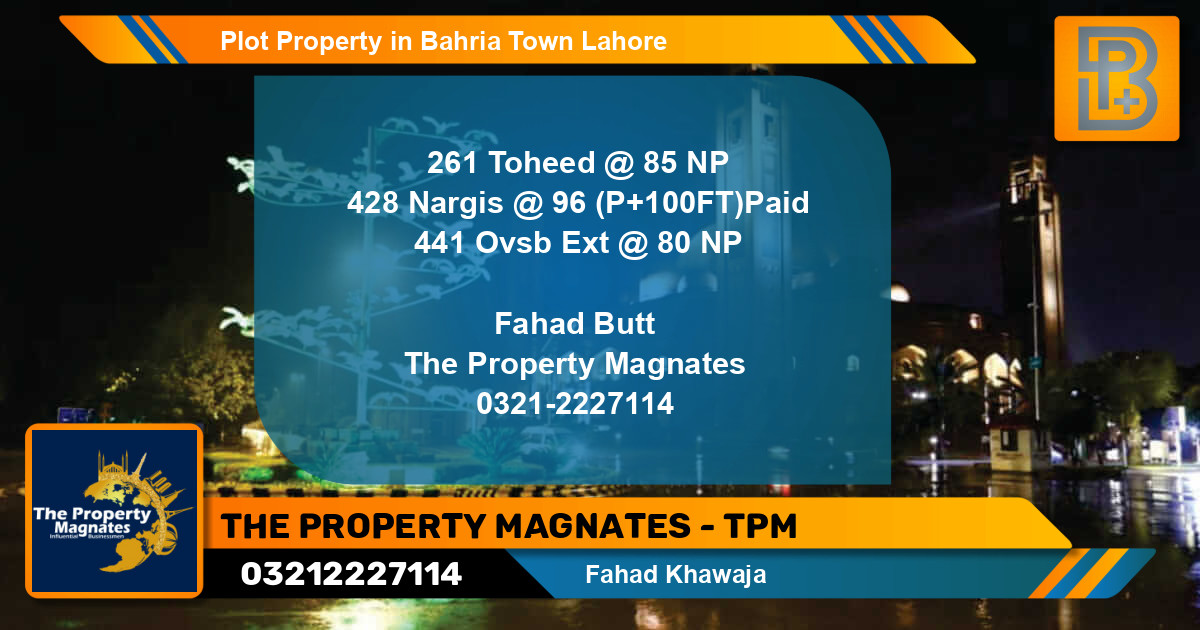 Residential Plot for Sale in Bahria Town, Lahore - (BP-51167)