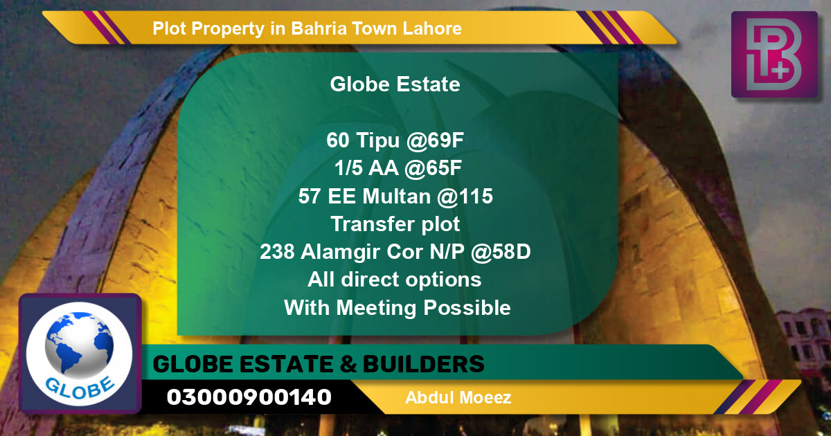 Residential Plot for Sale in Bahria Town, Lahore - (BP-51204)