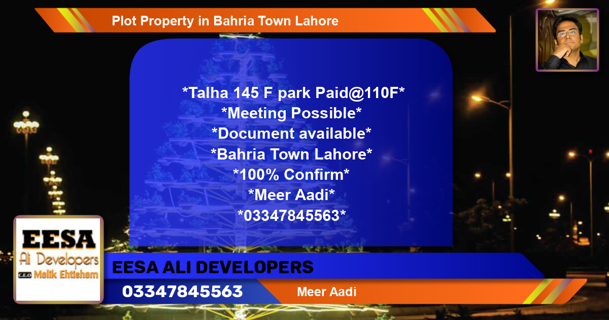 Residential Plot for Sale in Bahria Town, Lahore - (BP-51213)