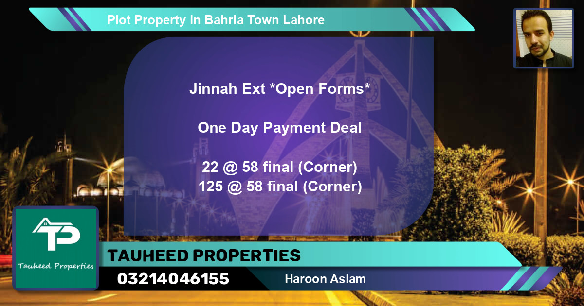 Residential Plot for Sale in Bahria Town, Lahore - (BP-51220)
