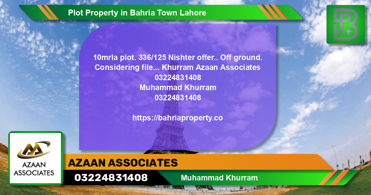 Residential Plot for Sale in Bahria Town, Lahore - (BP-51270)