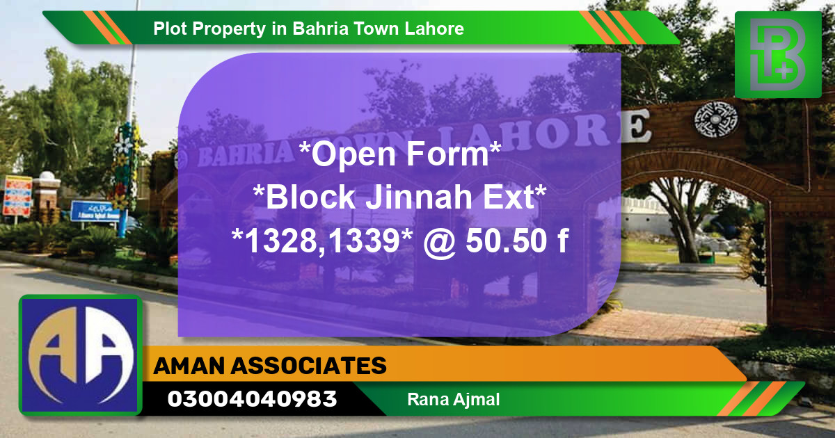 Residential Plot for Sale in Bahria Town, Lahore - (BP-51289)