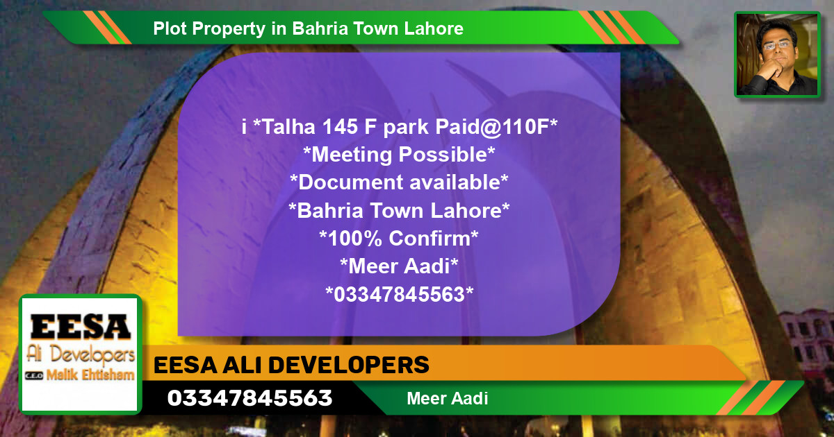 Residential Plot for Sale in Bahria Town, Lahore - (BP-51308)
