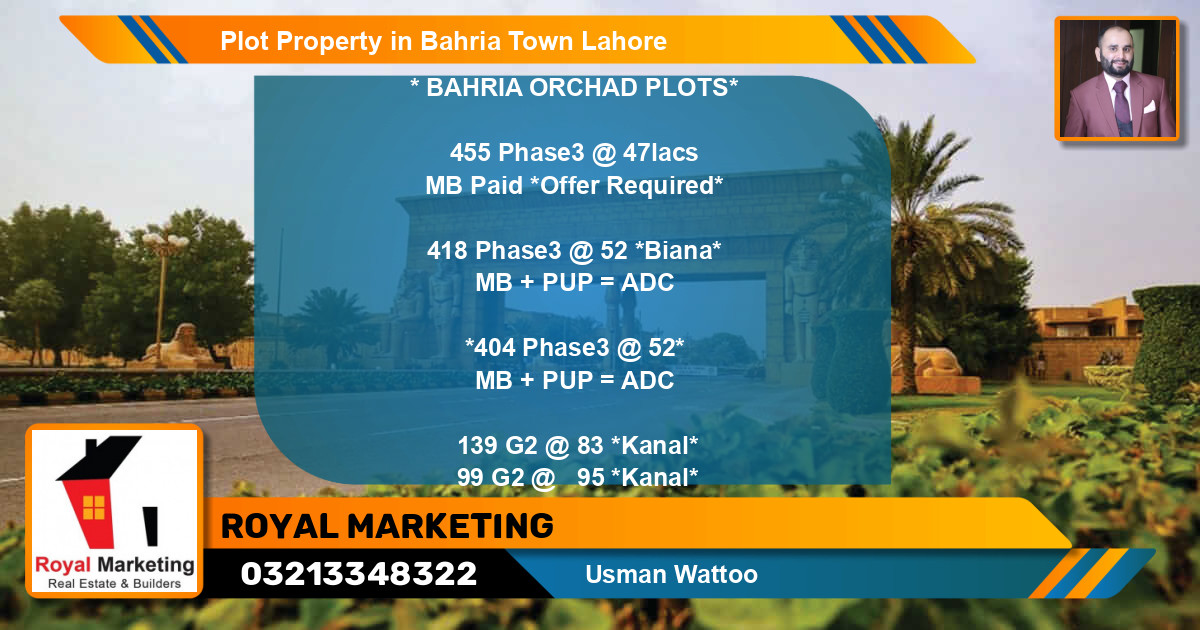 Residential Plot for Sale in Bahria Town, Lahore - (BP-51315)