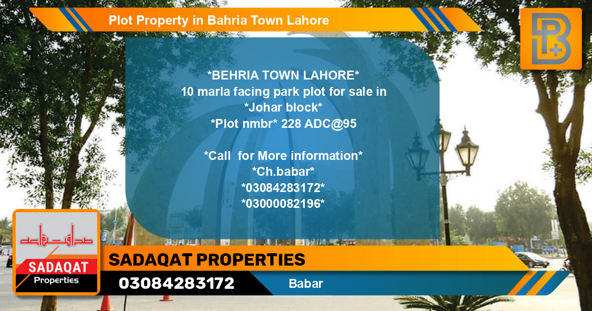 Residential Plot for Sale in Bahria Town, Lahore - (BP-51323)