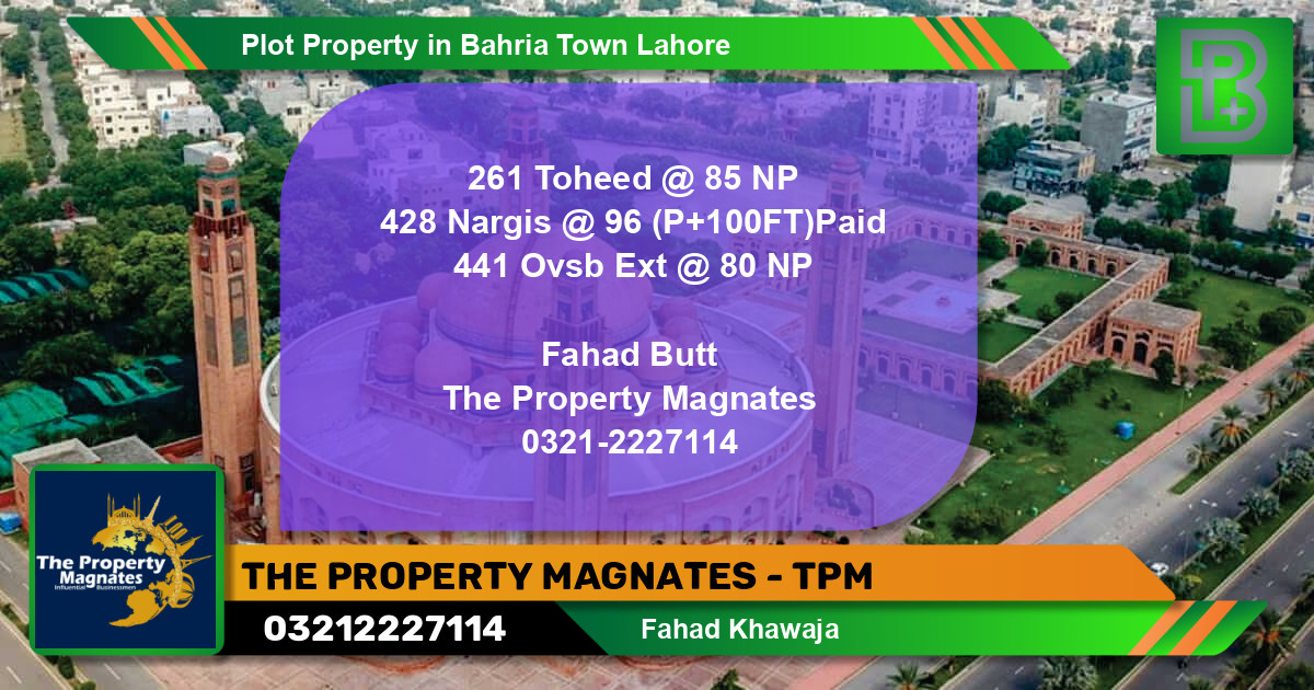 Residential Plot for Sale in Bahria Town, Lahore - (BP-51355)