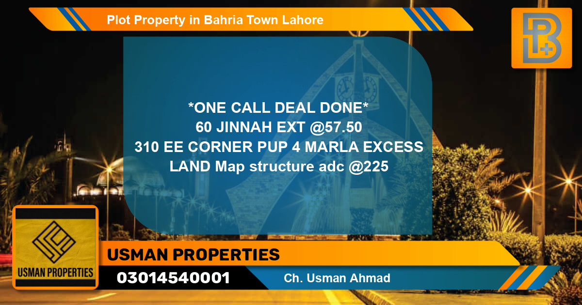 Residential Plot for Sale in Bahria Town, Lahore - (BP-51363)